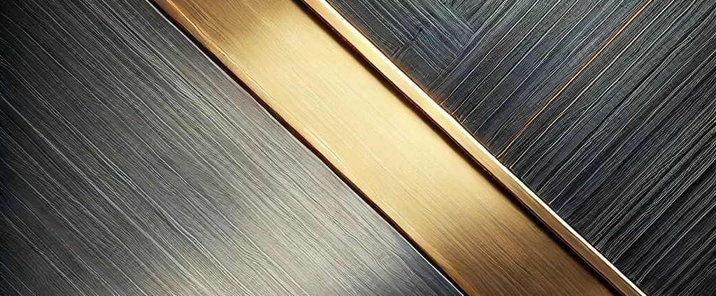 DALL·E 2025-01-27 14.49.18 - A seamless texture featuring a close-up of a steel surface with a brass inlay. The pattern is abstract and elegant, highlighting the contrast between